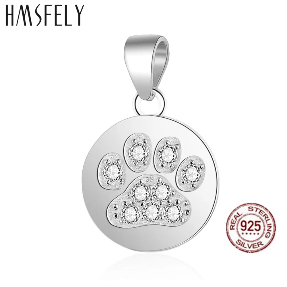 Ожерелье HMSFELY женское из серебра 925 пробы с подвеской в виде следа собаки Подвески