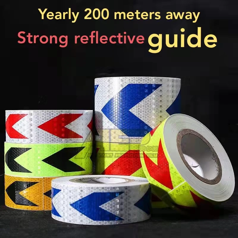 

5cm x 300cm Waterproof Warning Tape Strip Stickers Warning Light Reflector Protective Sticker Reflective Film Car Safety Mark