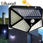 Уличная лампа на солнечной батарее с датчиком движения, 100 светодиодов