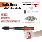 Электроинструмент, портативный пистолет для ногтей, инструмент для заклепок, легкий малошумный настенный якорь, устройство для прорезания проволоки, пистолет для прорезания ногтей с 200 шт. гвоздей