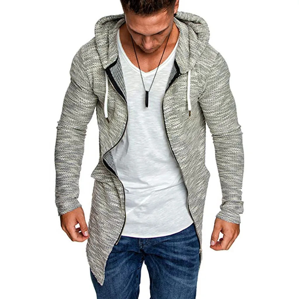 Зимняя мужская куртка парка новая мода с капюшоном однотонный Тренч кардиган