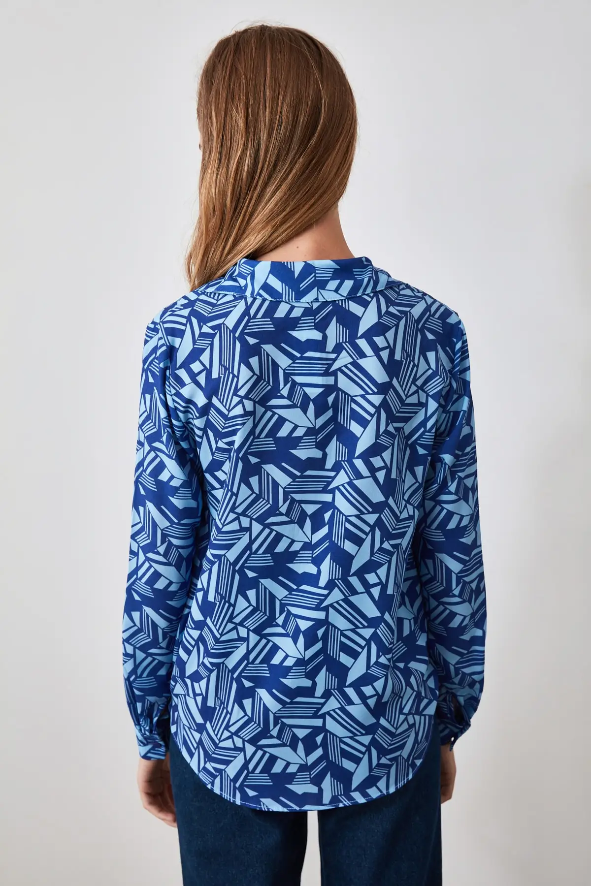 Trendyol Navy blue patterned blouse TOFAW19FG0122 | Женская одежда