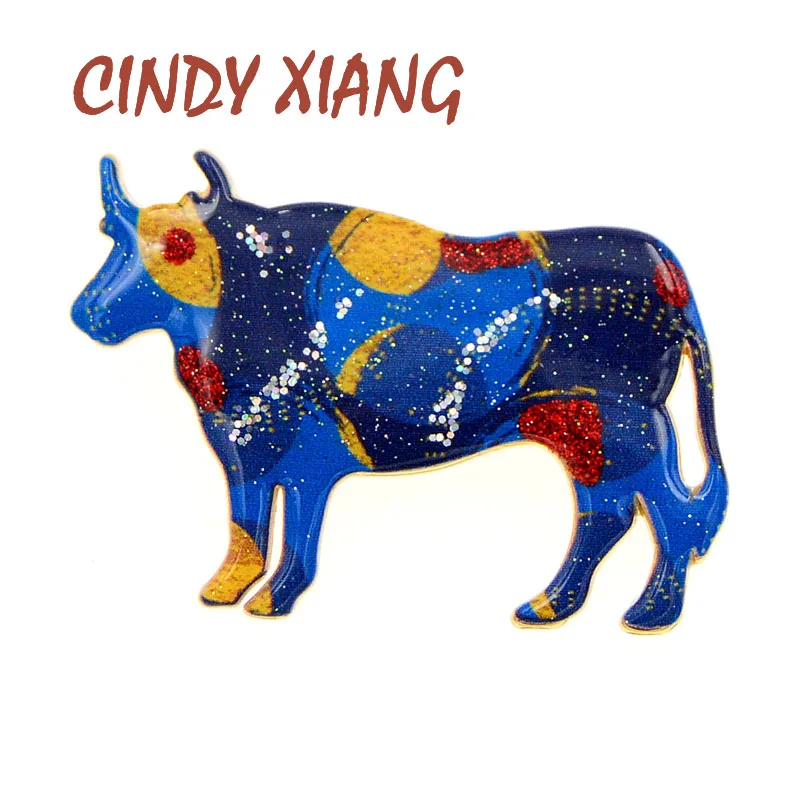 Брошь CINDY XIANG эмаль бык броши для крупного рогатого скота женщин и мужчин Значки