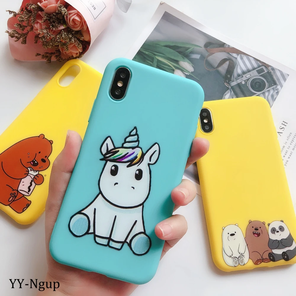 Для iPhone 7 i Phone 8 Plus чехол Kawaii подставка держатель Единорог силиконовый чехол для iPhone X XR XS Max 5 5S SE 6 6S 7 Plus чехол для женщин