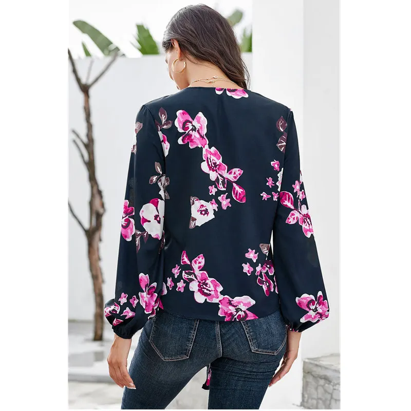 Dear Lover шифоновая блузка с v-образным вырезом и цветочным принтом для женщин 2019
