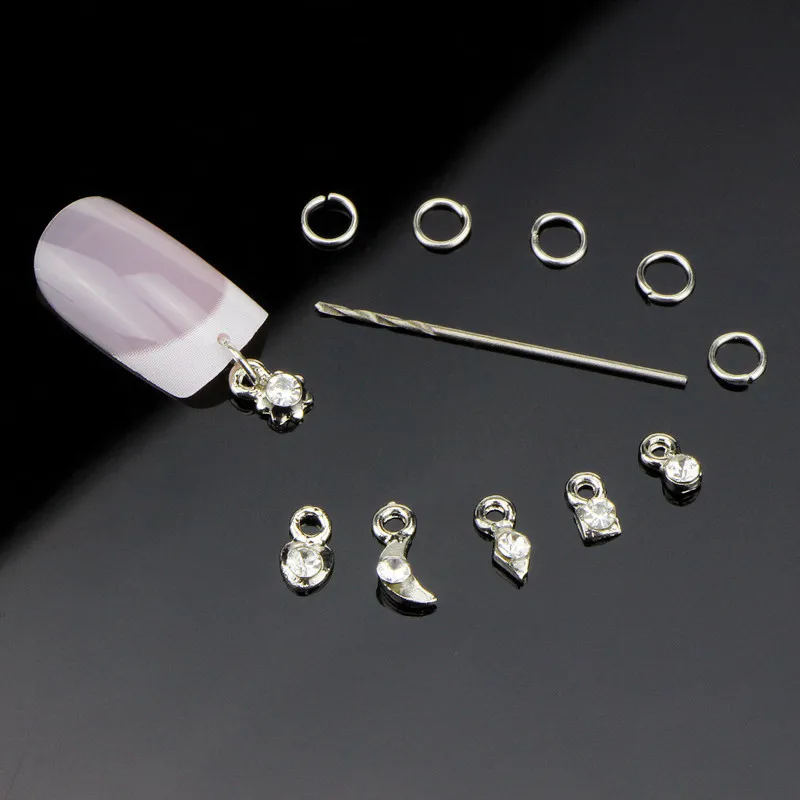 13 шт. металлические стразы для пирсинга Висячие сверла дизайна ногтей кисточки