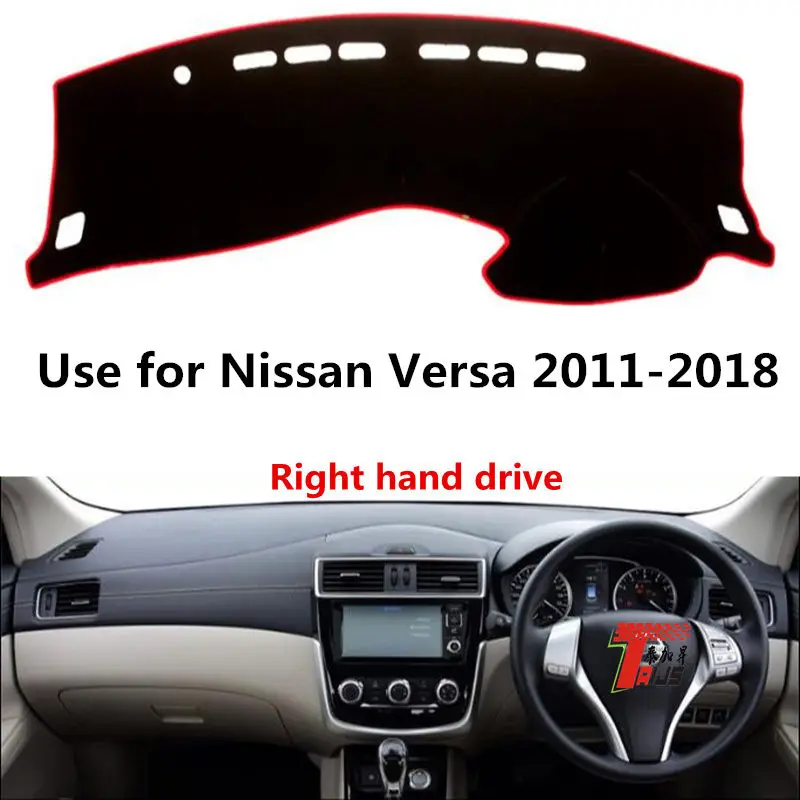 

Чехол Taijs для приборной панели правого руля автомобиля для Nissan Versa 2011-2018, креативный коврик из полиэстера для приборной панели из волокна для...