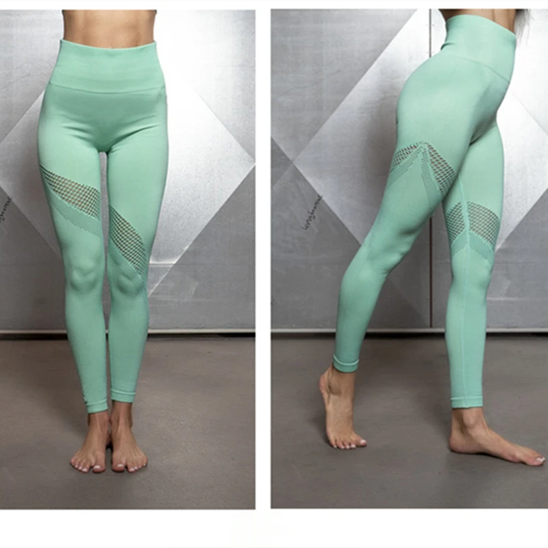 Женские Бесшовные Леггинсы для йоги розовые Эластичные Обтягивающие облегающие