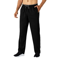 pants mens sports men lightweight running pant zipped pockets elastic waist open bottom sweatpants jogging sportswear 2021f35