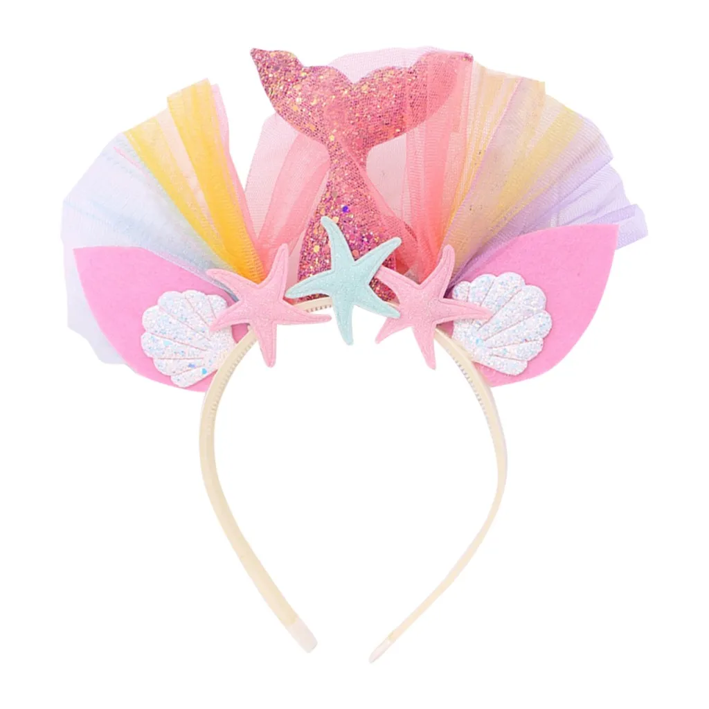 Детский обруч для волос повязка на голову с цветами и ракушками вечеринки