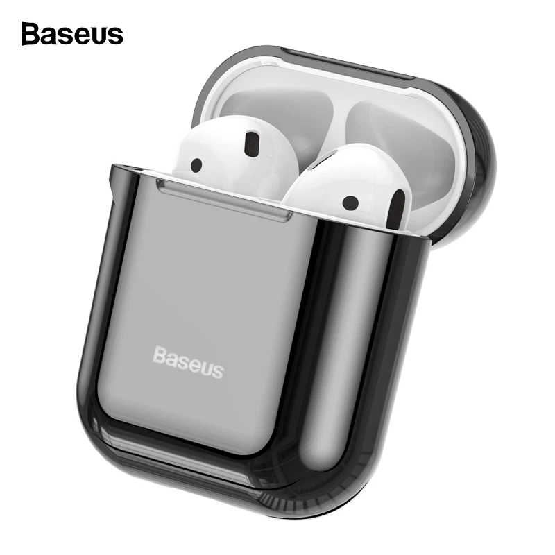 Глянцевый блестящий чехол Baseus для AirPods 2 1 портативный защитный наушников Air Pods 2019