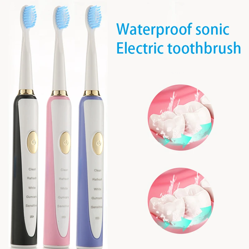 

2021 Electric Toothbrush Powerful Sonic Cleaning Rechargeable Waterproof Toothbrush for Man Women