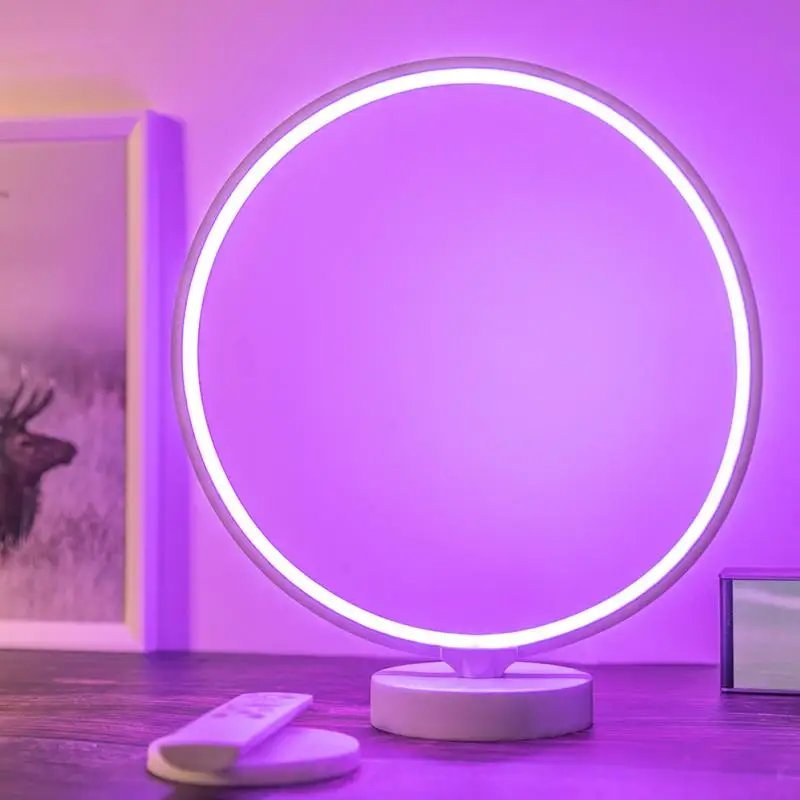 Прикроватная лампа с регулируемой яркостью RGB функция памяти настольная круглая
