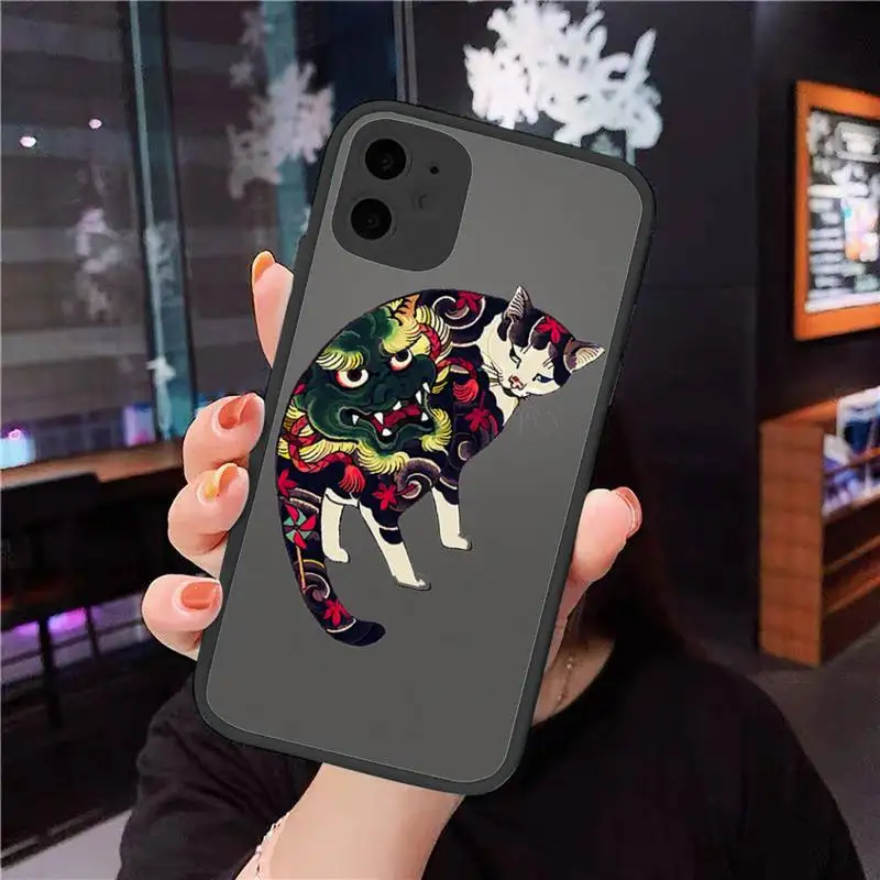 

Animal cat dog mouse Phone Case Matte Transparent for iPhone 11 12 7 8 s mini pro X XS XR MAX Plus coque