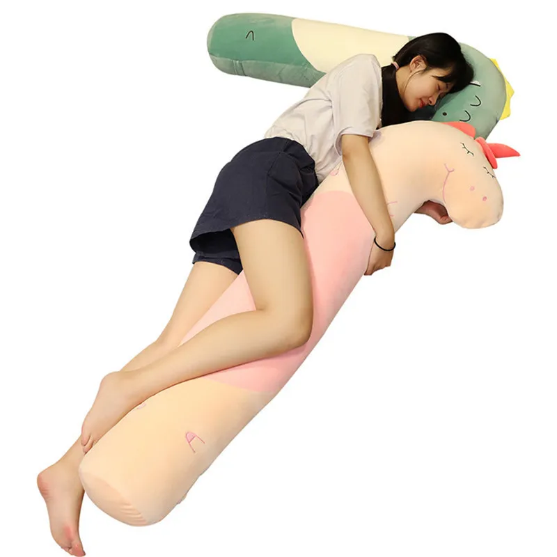 

Милый динозавр, животное, мышь, единорог, Длинная Подушка, милая плюшевая игрушка, мягкие плюшевые игрушки, кавайные Мягкие плюшевые игрушки