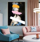 Красочная модная женская Обложка с изображением граффити, Художественная печать на холсте, картина для гостиной, статуя паровой волны, Настенная картина, плакат для украшения дома