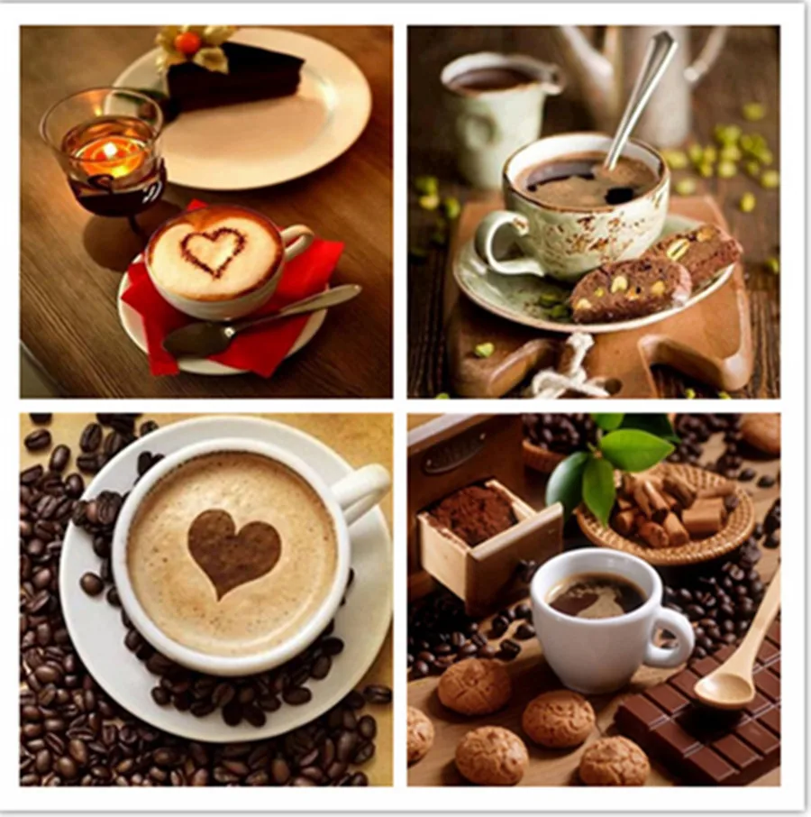 Алмазная живопись любовь кофе полное сверление 5D сделай сам алмазная вышивка