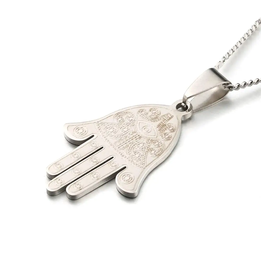 Модное ожерелье с подвеской рукой хамса египетским глазом золотого цвета на