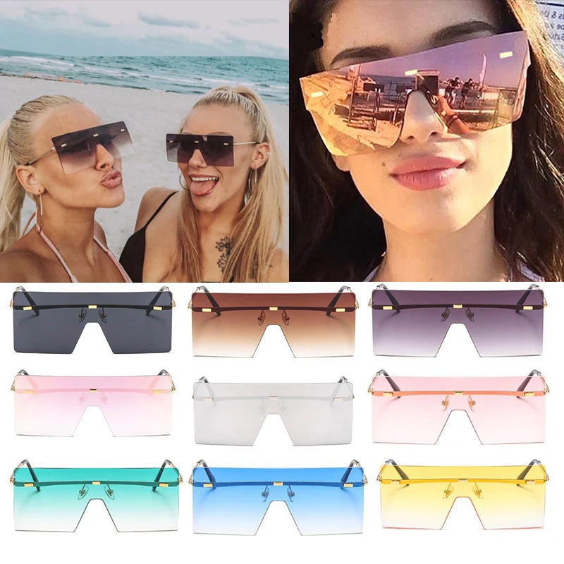 Оптовая продажа зеркальные безободковые солнцезащитные очки винтажные Сиамские