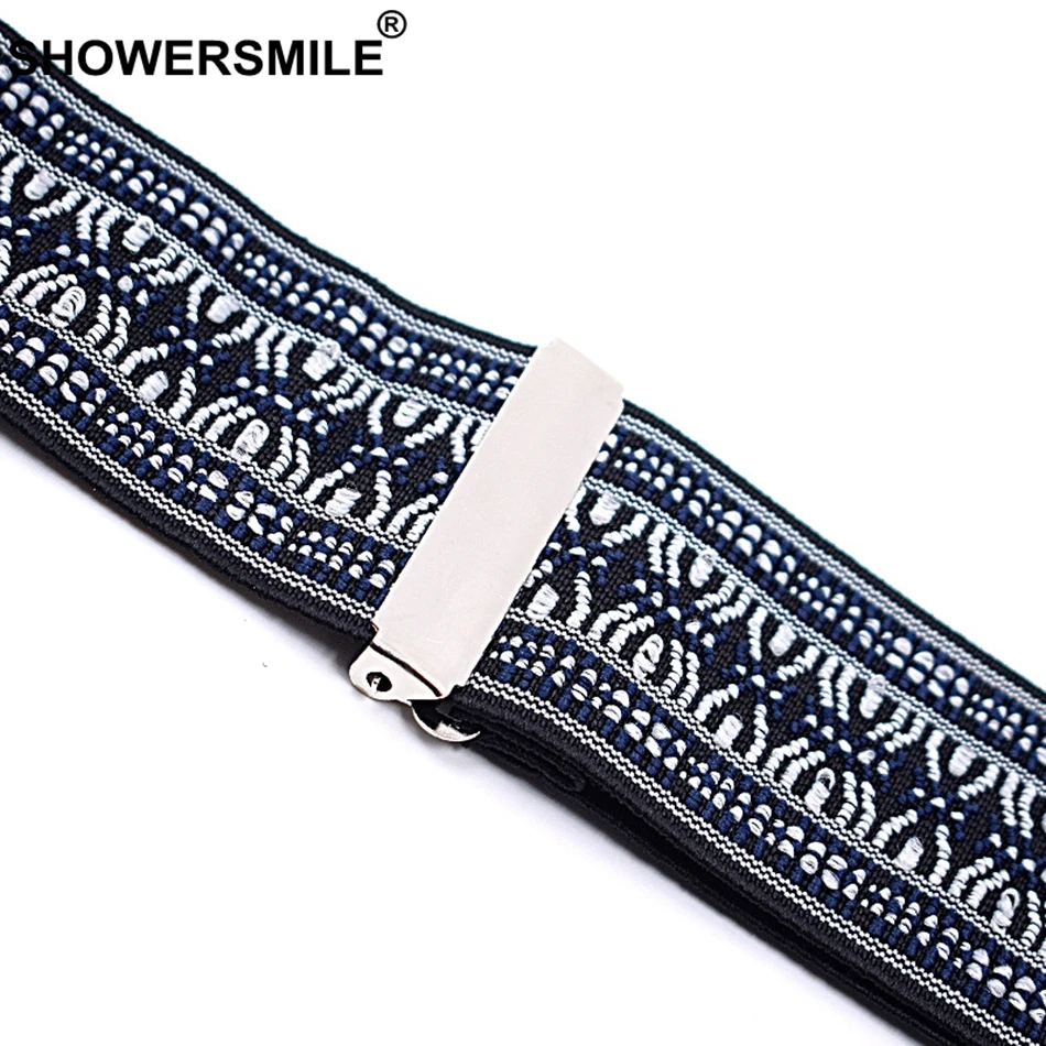 SHOWERSMILE винтажные подтяжки шириной 5 см 4 клипсы для брюк эластичные серые с