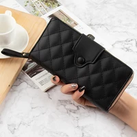 lingge womens wallet zipper hasp multifunction coin purses female multi card wallet card holder ladies large capacity phone bag
