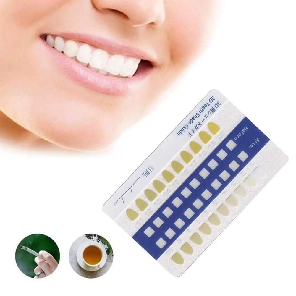

20 Colors Tooth Whitening Shadow Guide Paper Chart Card Teeth Whitening Effective Comparison Professional Dental Supplies