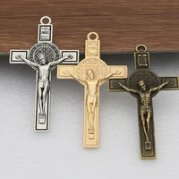 catholic christian saint benedict retro cross jewelry necklace car keychain bag pendant small pendant