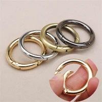 5pcslot metal o ring spring clasps openable round carabiner keychain bag clips hook dog chain buckles connector for diy jewelry