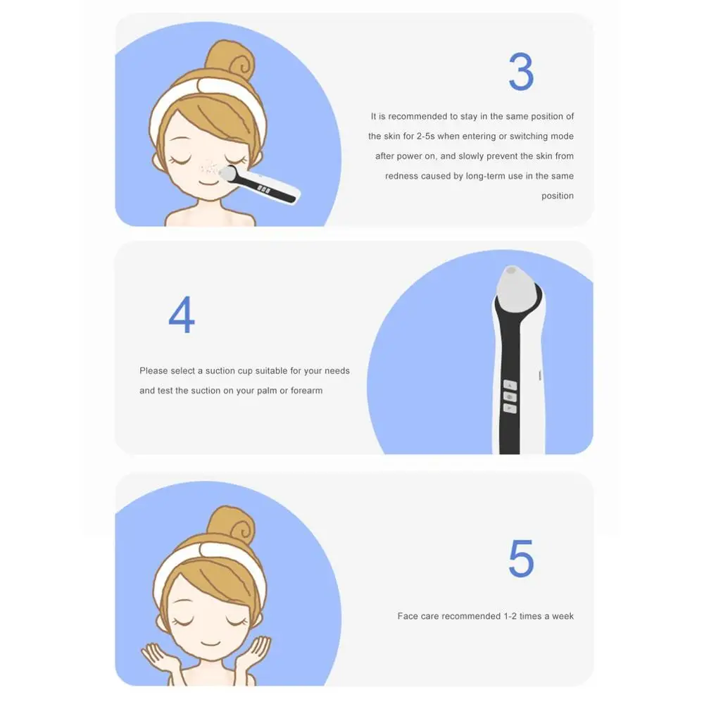 USB Перезаряжаемый прибор для удаления черных точек и пор лица пылесос с Черной