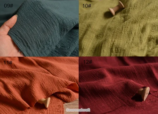 Однотонная льняная ткань тонкая бамбуковая текстура однотонная для весны и лета