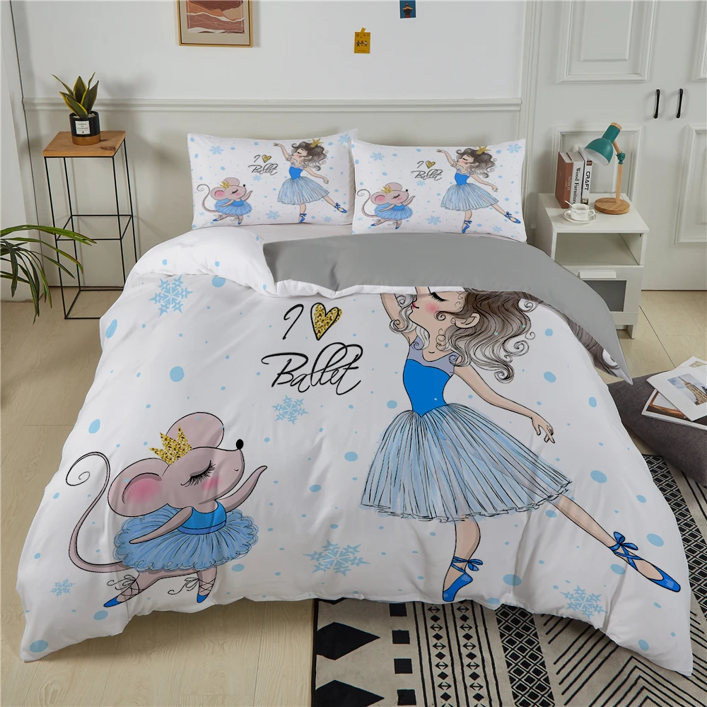 

ZEIMON Cartoon 3D Bedding Set for Baby Kids Children Crib Duvet Cover Pillowcase Home Textiles Girls Princess Soft Quilt Cover