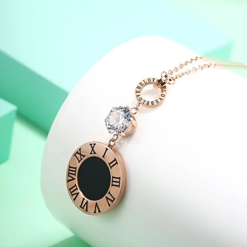 Женское Ожерелье свитер из нержавеющей стали ожерелье с буквами и кубическим