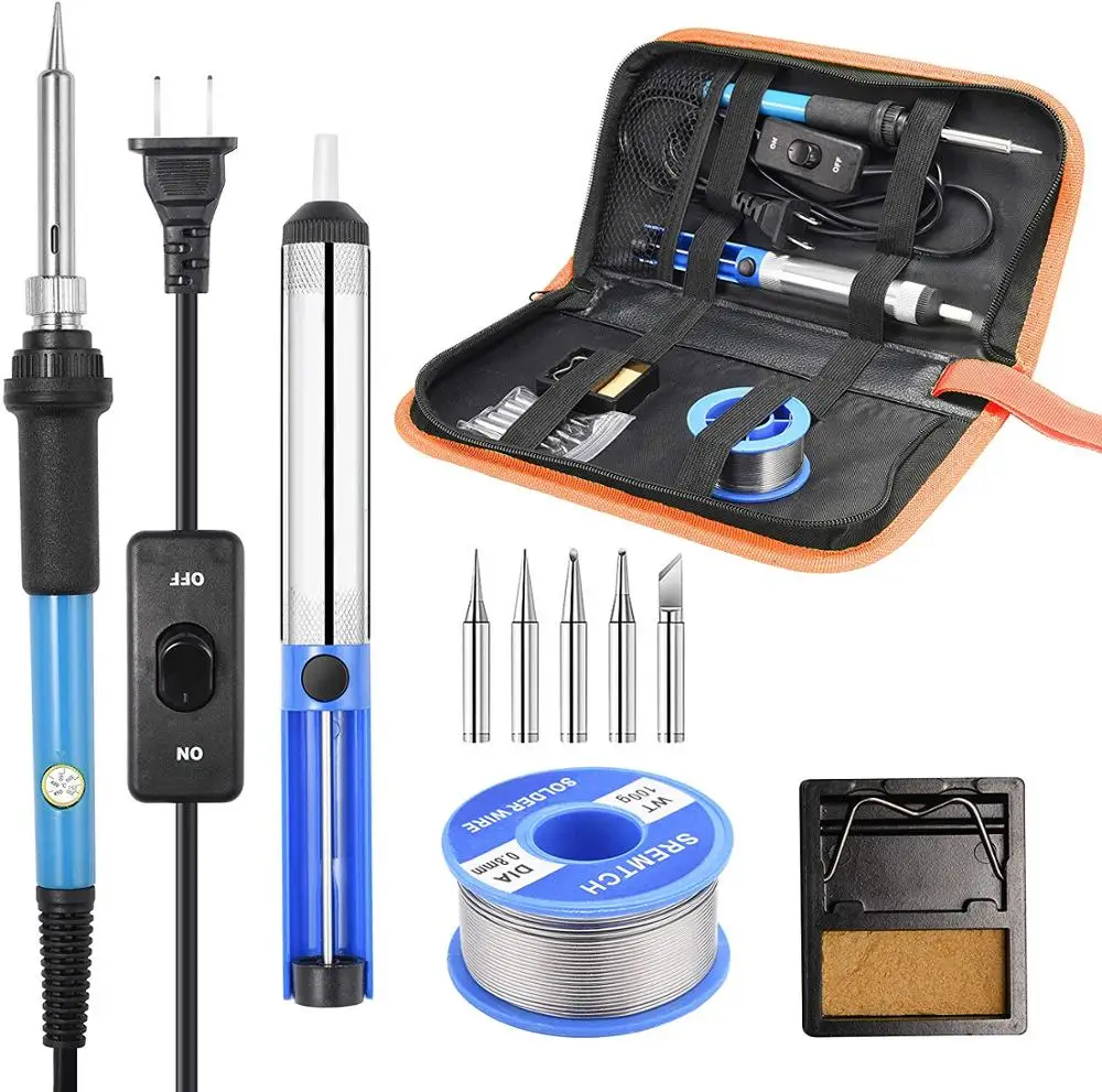 

60W 220V 110V Soldering Iron Adjustable Temperature Electric kit Welding Solder Rework Station Heat Pencil Repair Tools