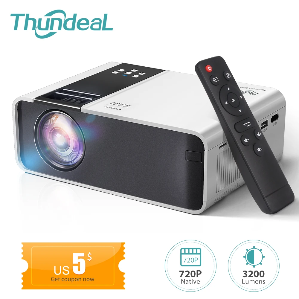 ThundeaL Мини-проектор для смартфона TD90 HD 1280 x 720P пикселей LED Android Wi-Fi проектор для дома 3D кинопроектор Новогодний проектор | Электроника | АлиЭкспресс