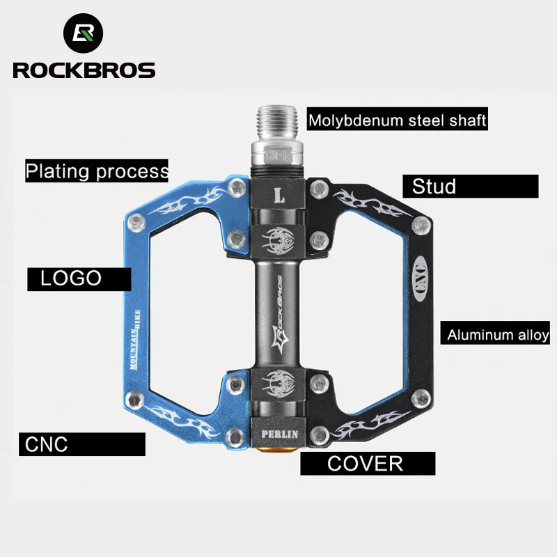 ROCKBROS, сверхлегкие, профессиональные, высокое качество, MTB, горный, BMX, велосипедные педали, Велоспорт, герметичный подшипник, педали, педали, 5 цветов
