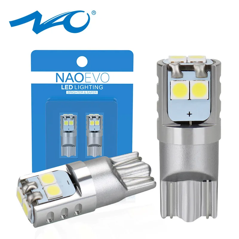 NAO светодиодный W5W T10 лампа 1 5 W 3030 SMD 12V 24V Панель Лампа 194 Автомобильный задний