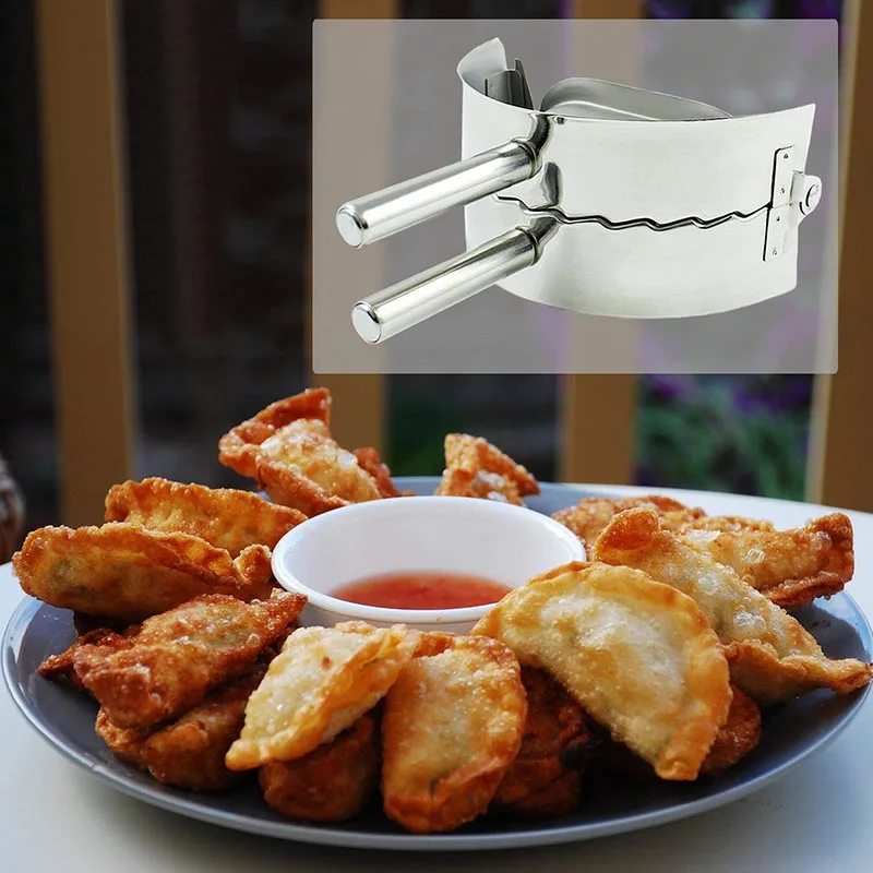 

Kichen Dumpling Tools Eco-Friendly Pastry Stainless Steel Jiaozi Maker Mould Kitchen Tools Dough Cutter for Kitchen Making Tools