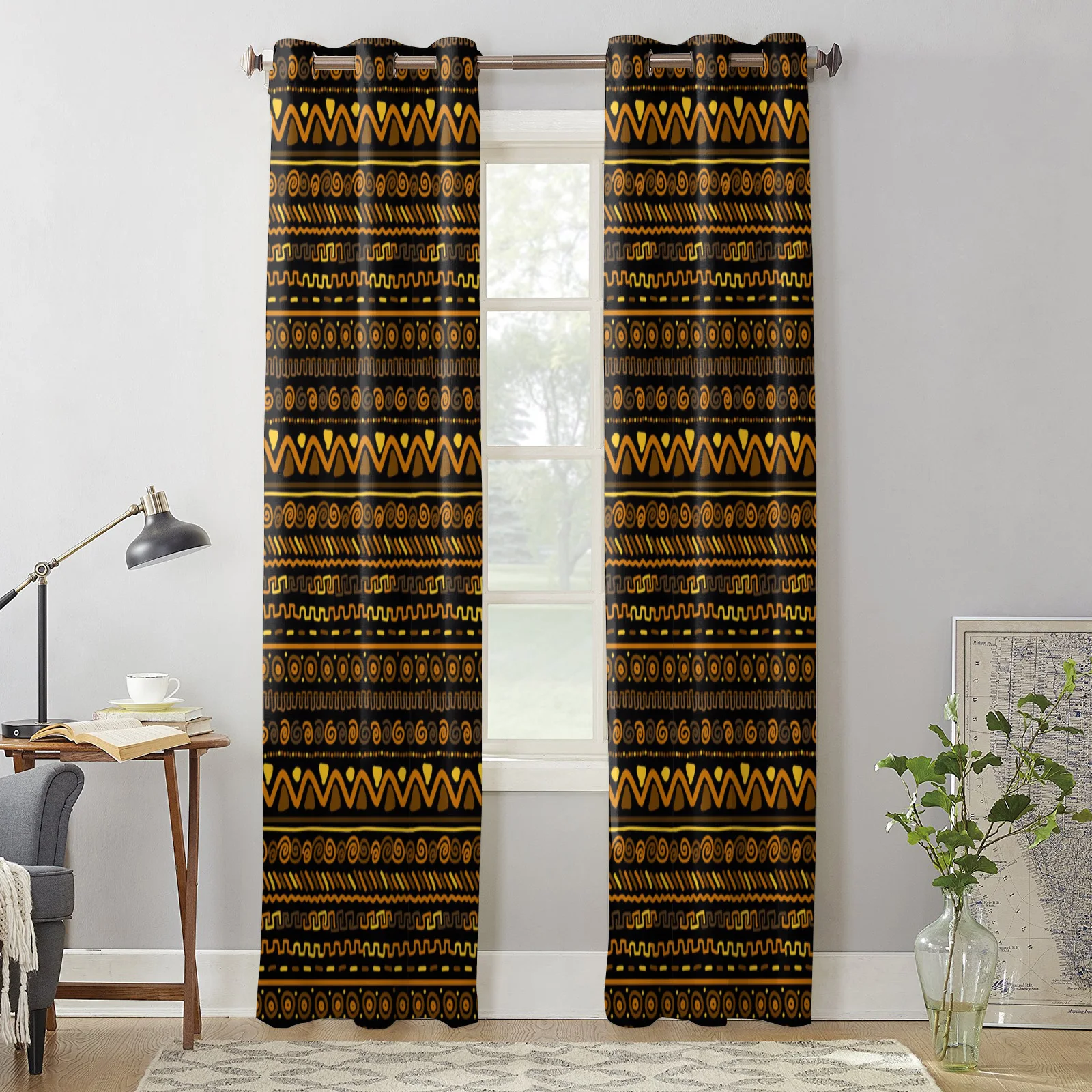 African Pattern Circle Geometric Figure Window Curtains for Bedroom Home Decor Kitchen Drapes Christmas Living Room | Дом и сад