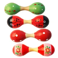 kids wooden double head musical percussion instrument teaching aid toy