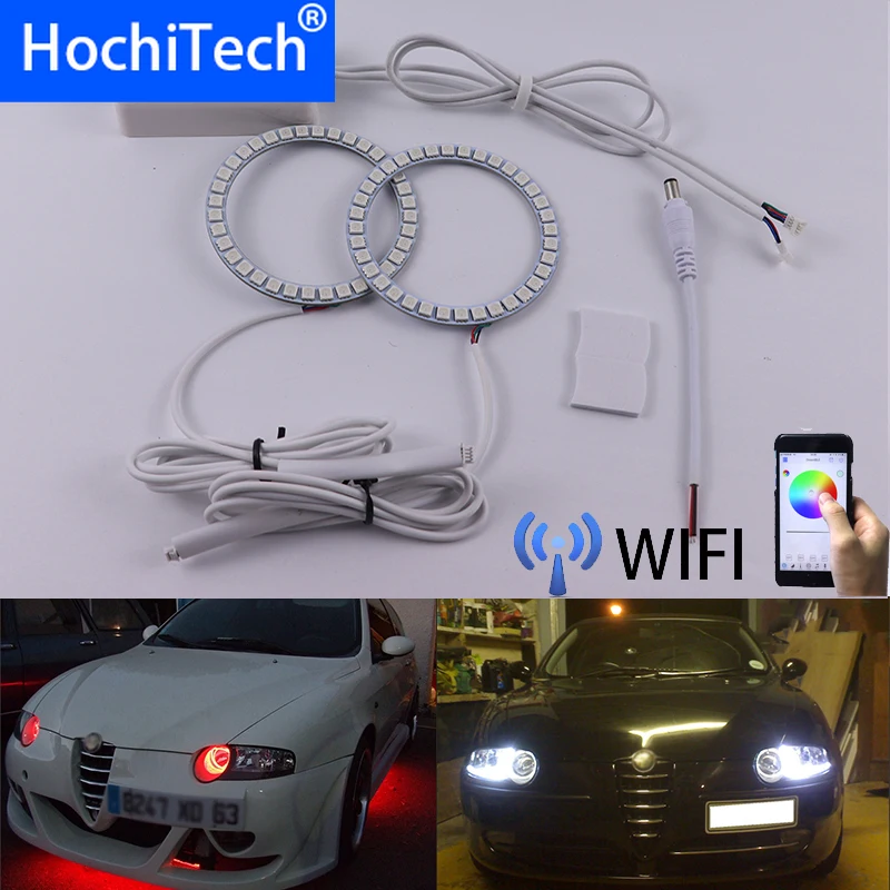 Wi-Fi Беспроводной с несколькими цветами RGB Цвет светодиодный ангельские глаза