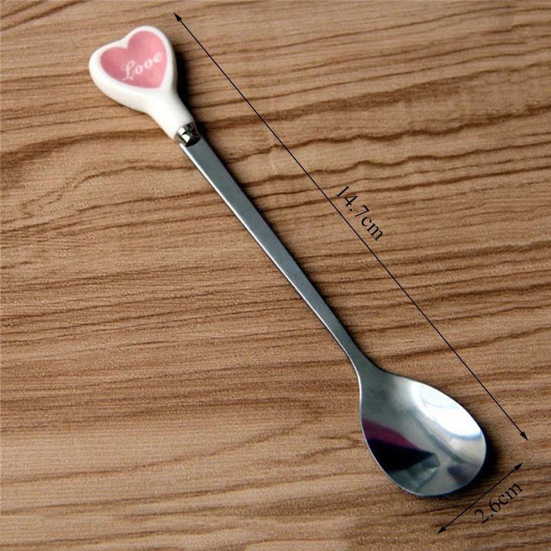 

Creative Portable Coffee Tea Spoon Heart-shaped Ice Cream Stirring Spoon Multifunction Utensils Dessert Reusable Spoon