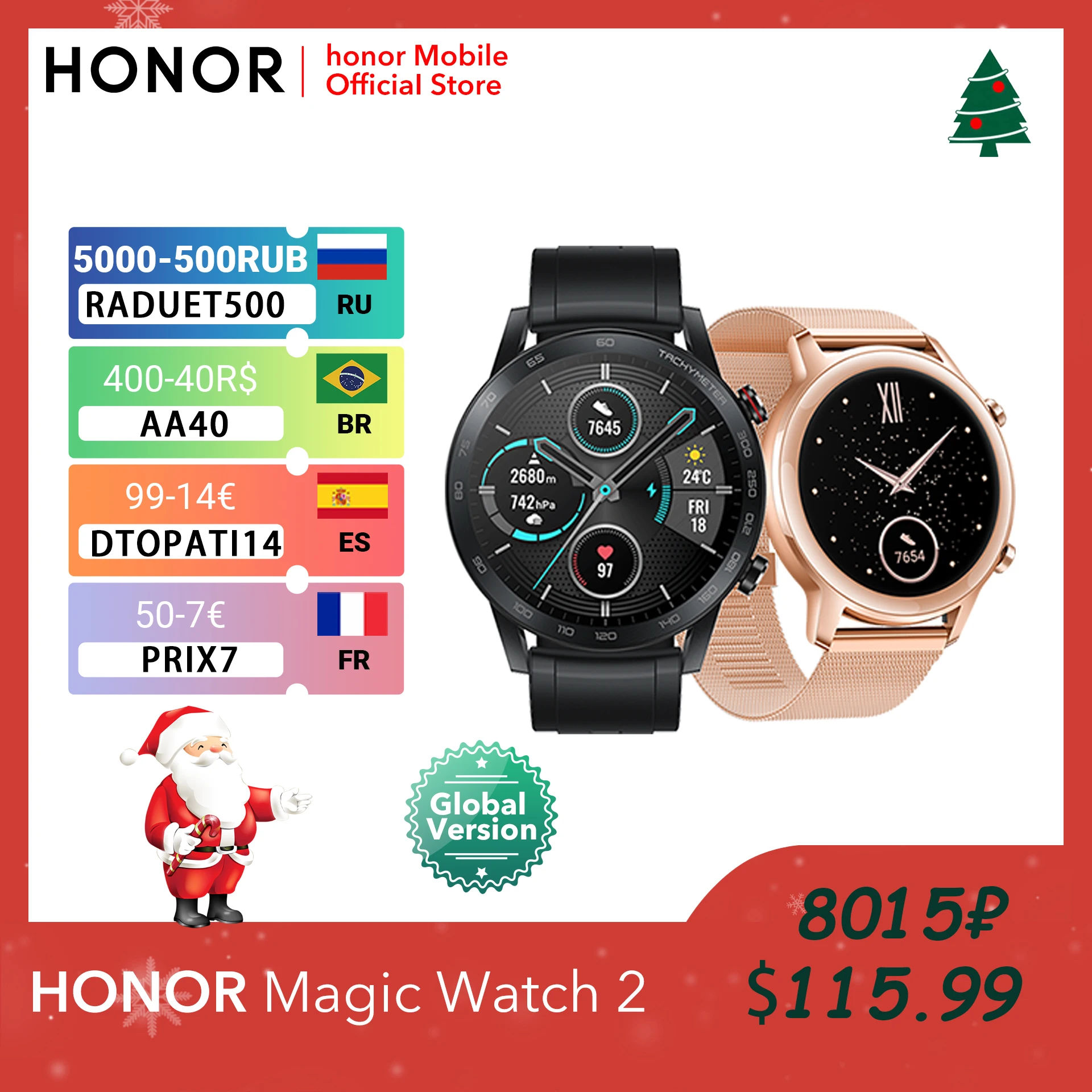  В наличии глобальная версия Honor Magic Watch 2 умные часы Bluetooth 5,1 умные часы с кислородом крови 14 дней водонепроницаемые часы 2  618code:RELAX  6000-600 