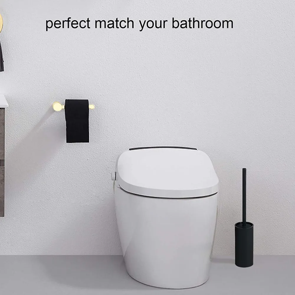

1pc Stainless Steel Toilet Brush Black Toilet Brush Toilet Bowl Cleaner