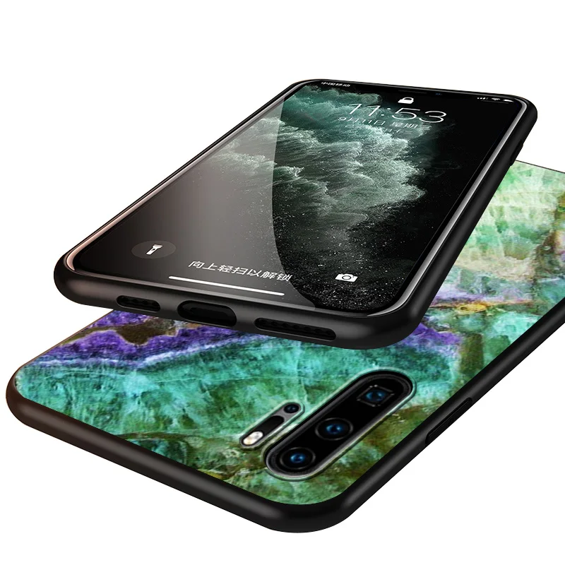 

Vintage marbling For Huawei P40 P30 P20 P10 P9 P8 Lite E mini Pro Plus 5G 2017 2019 Silicone Gloss TPU Black Soft Phone Case