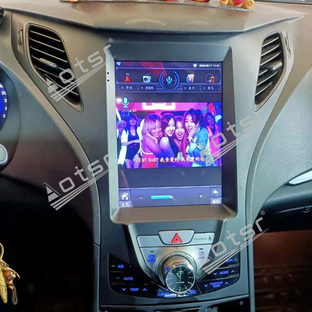 Вертикальный экран Tesla на Android 10 9 7 дюйма для Hyundai Azera 2011 2012 автомобильный