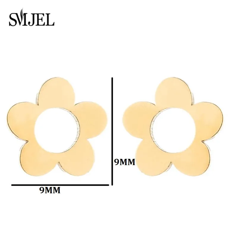Женские серьги-гвоздики в виде цветка маргаритки из нержавеющей стали |