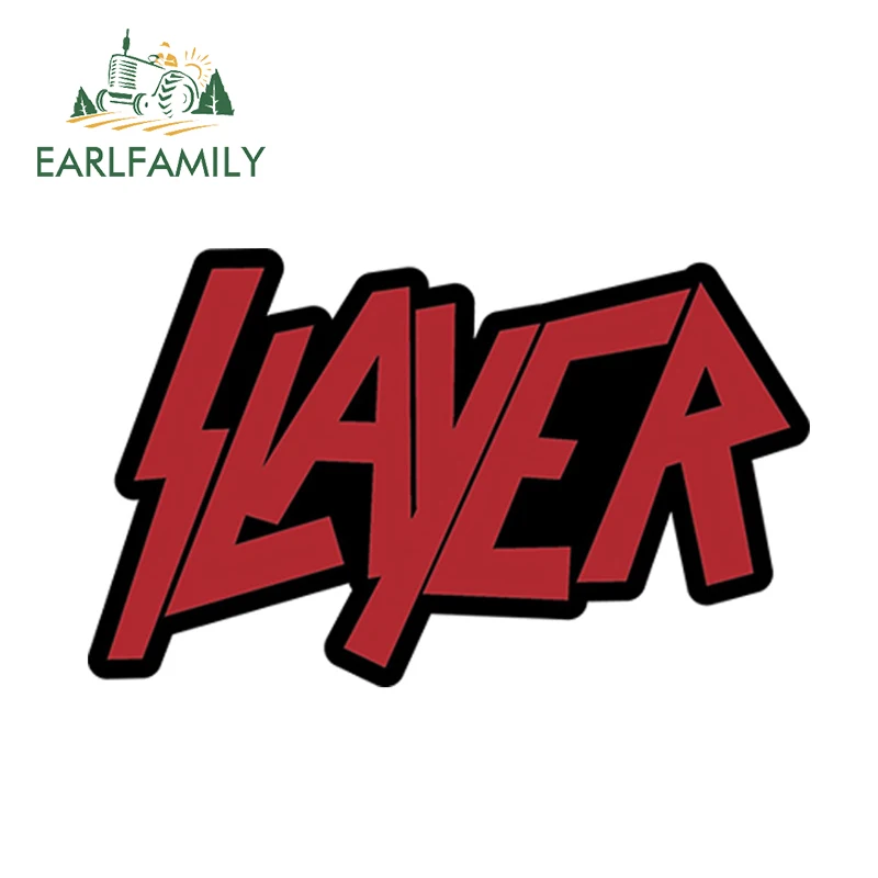 EARLFAMILY, 13 см x 7,9 см, SLAYER, Виниловая наклейка, трэш, металлический виниловый бампер, зеркало заднего вида, боковая наклейка, сделай сам, для стайлинга автомобилей