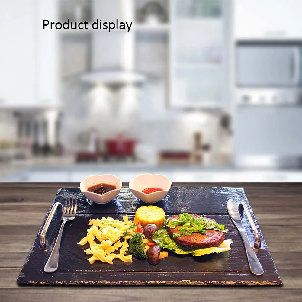 Горячая продажа Западный Природный сланец посуда Твердые квадратные каменные