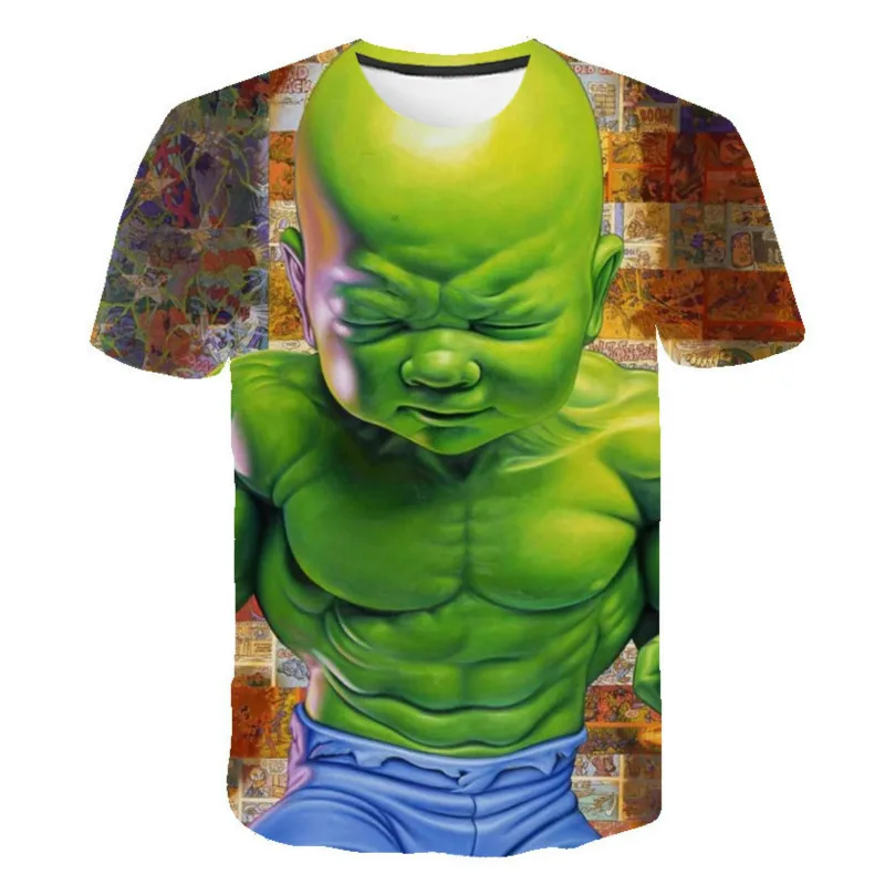 

Boys and girls cartoon printed exquisite children's T-shirt, children's funny animal T-shirt. 2021 fashion casual short sleeve T