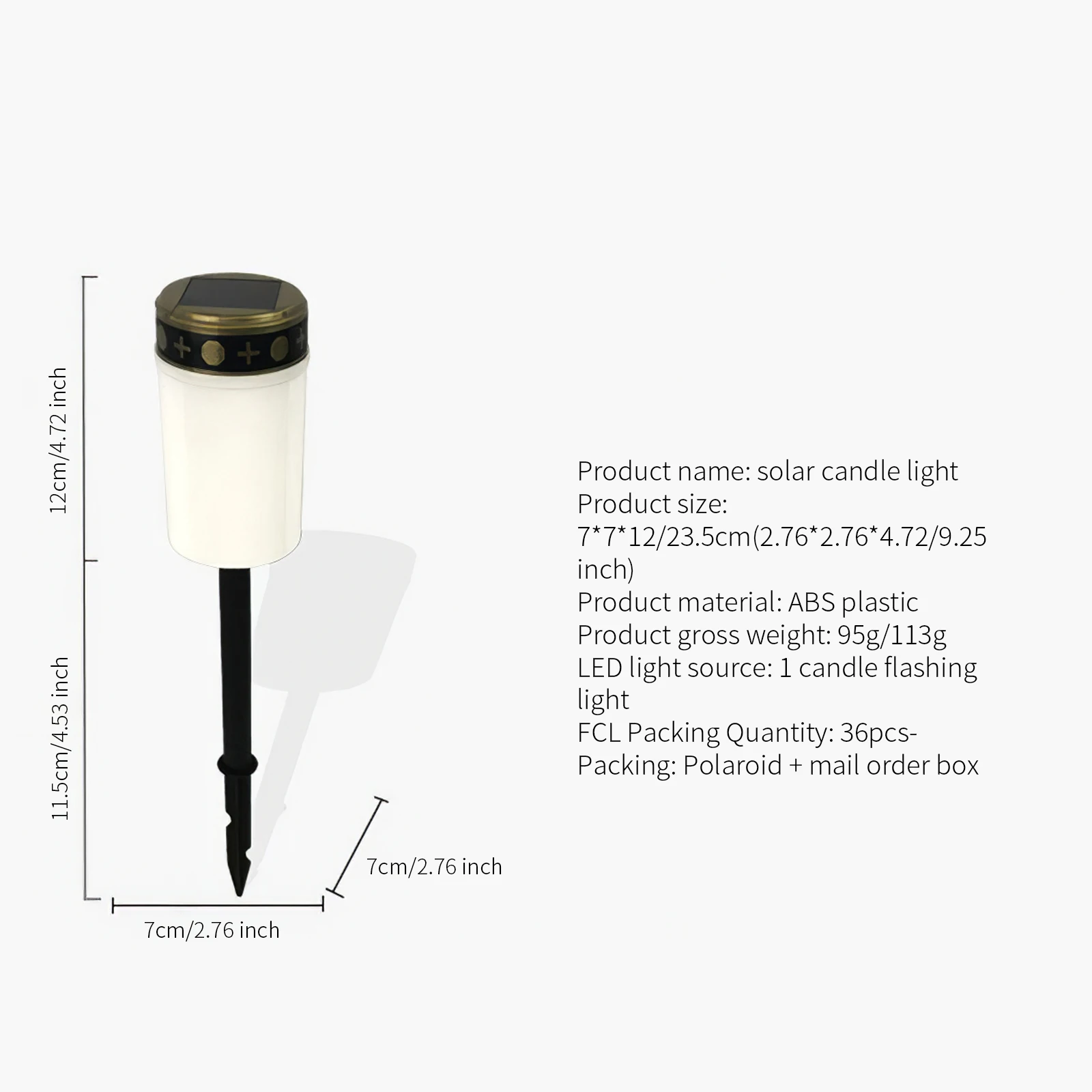Солнечный грубые светильник IP44 Водонепроницаемый сад Кладбищенский фонарь